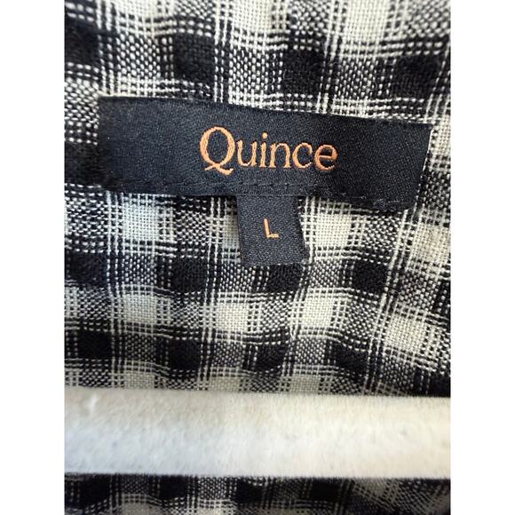 Quince European Linen Sleeveless Swing Mini Dress Classic Mini Gingham Sz L - Picture 10 of 12